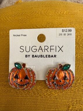🆕 Sugarfix by BaubleBar 🎃 Pumpkin Jack-o'-Lantern 🎃 Earrings